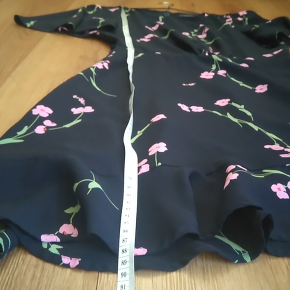 Portman's black flowery dress with ruffle size 8 - Picture 4 of 8